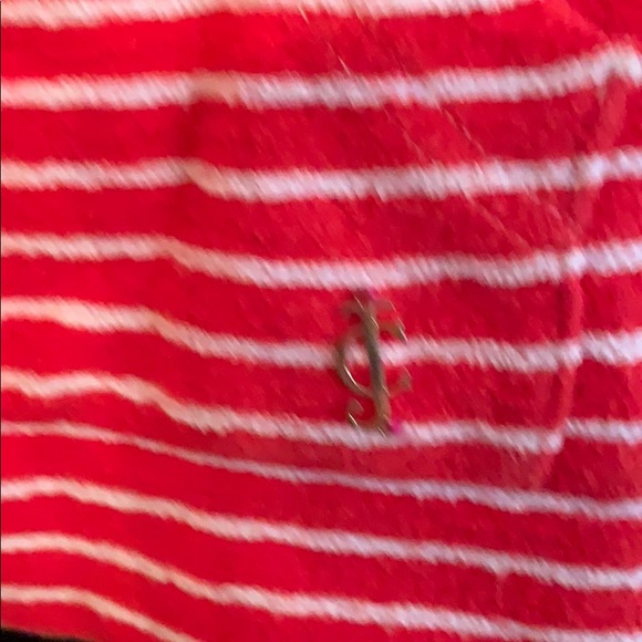 Juicy Couture red white stripe hoodie M - Picture 2 of 5